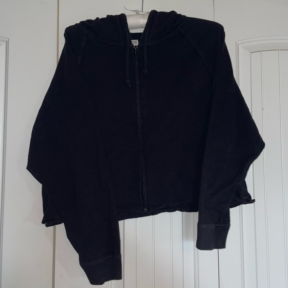 PINK Victoria's Secret 100% Cotton Crop Zip-Up Hoodie